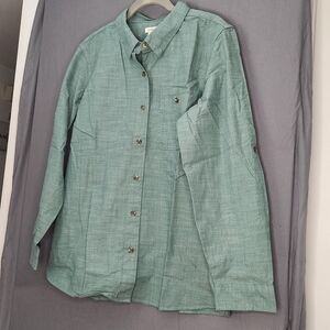 L.L. Bean Teal Button-Up Shirt